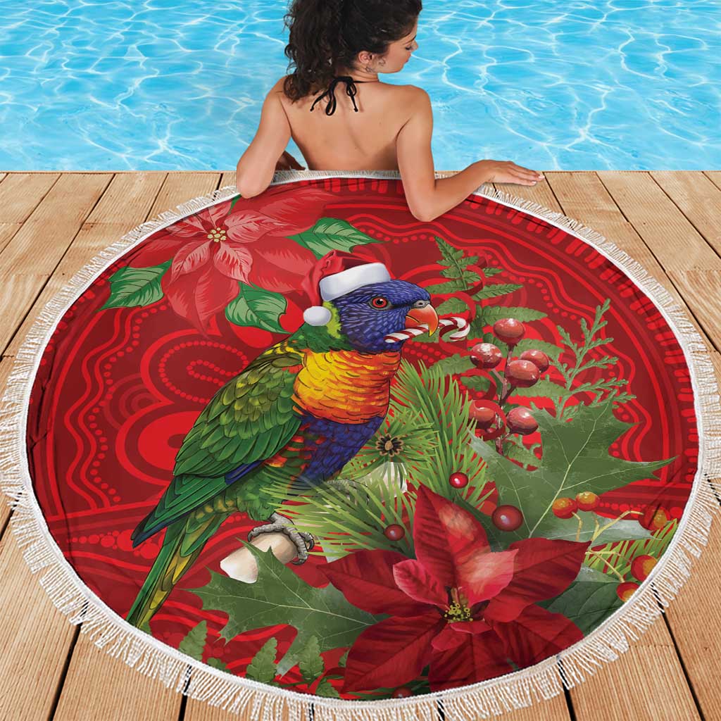Aussie Rainbow lorikeet Beach Blanket Aboriginal Inspired Christmas - Aussie Hoodie