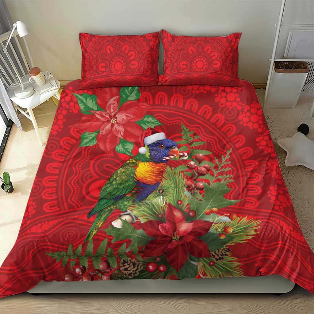 Aussie Rainbow lorikeet Bedding Set Aboriginal Inspired Christmas - Aussie Hoodie