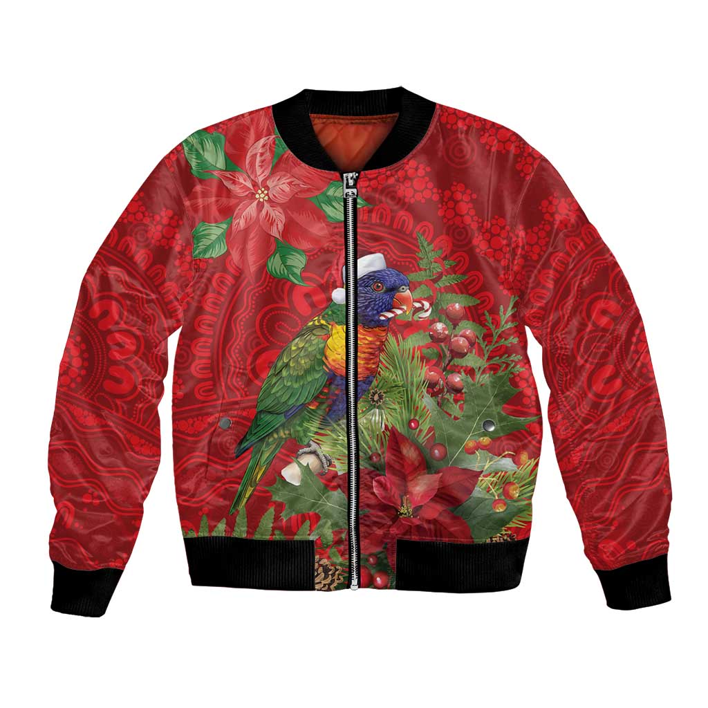 Aussie Rainbow lorikeet Bomber Jacket Aboriginal Inspired Christmas - Aussie Hoodie