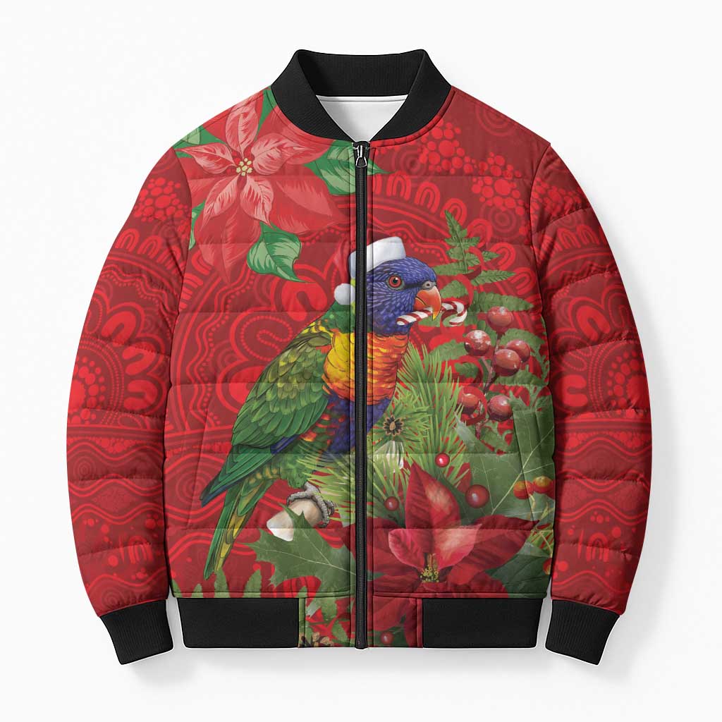 Aussie Rainbow lorikeet Bomber Puffer Jacket Aboriginal Inspired Christmas - Aussie Hoodie