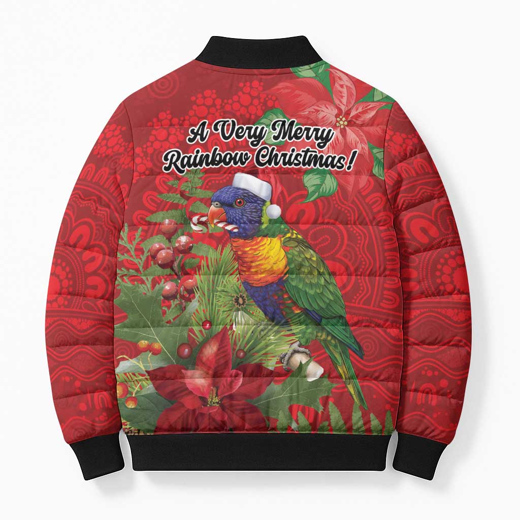 Aussie Rainbow lorikeet Bomber Puffer Jacket Aboriginal Inspired Christmas - Aussie Hoodie