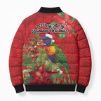 Aussie Rainbow lorikeet Bomber Puffer Jacket Aboriginal Inspired Christmas - Aussie Hoodie