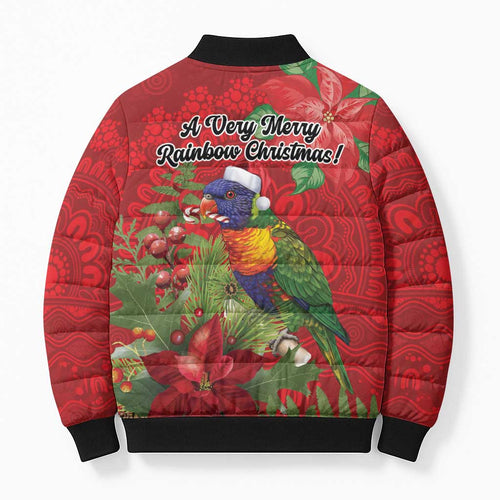Aussie Rainbow lorikeet Bomber Puffer Jacket Aboriginal Inspired Christmas - Aussie Hoodie