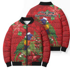 Aussie Rainbow lorikeet Bomber Puffer Jacket Aboriginal Inspired Christmas - Aussie Hoodie