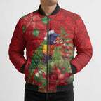 Aussie Rainbow lorikeet Bomber Puffer Jacket Aboriginal Inspired Christmas - Aussie Hoodie