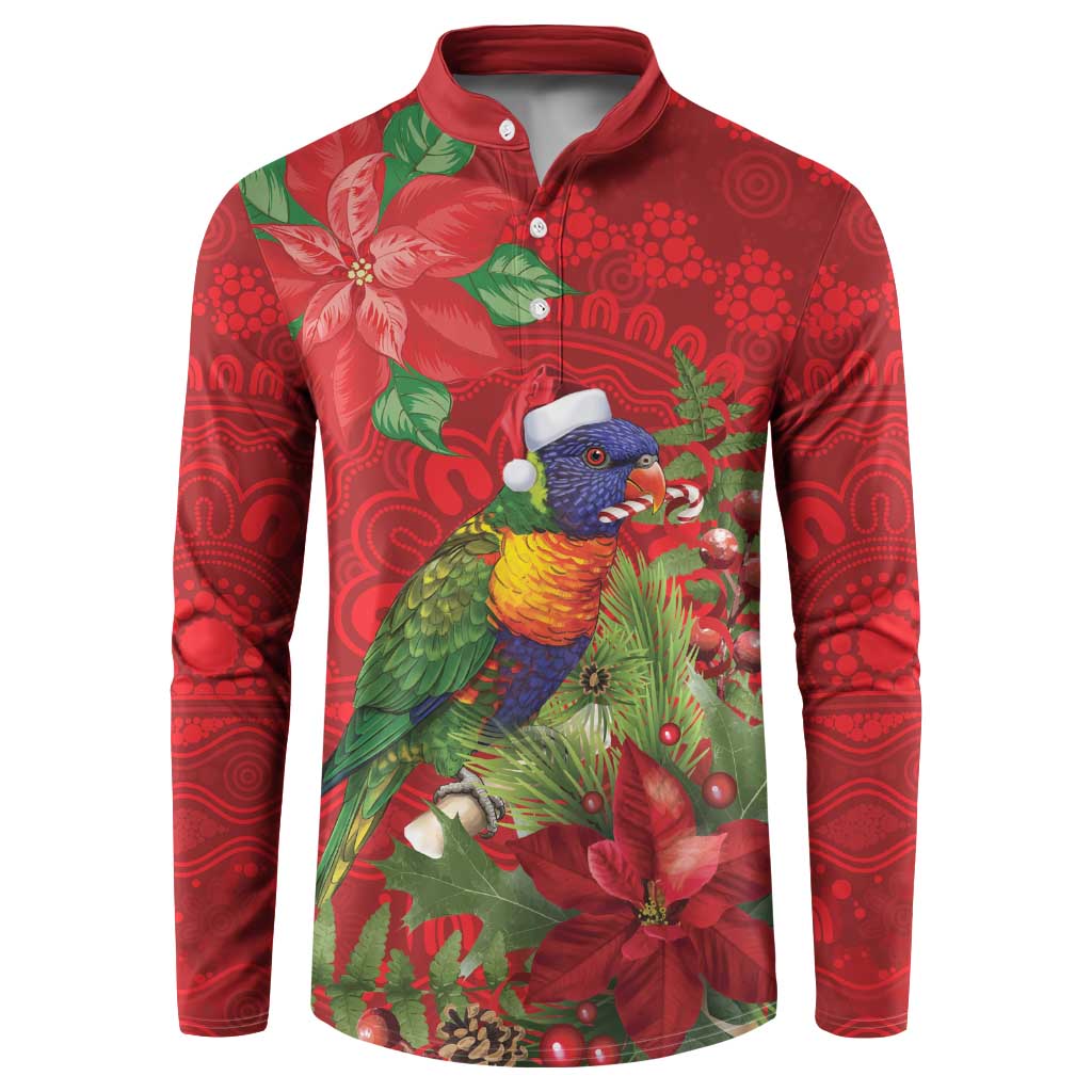 Aussie Rainbow lorikeet Button Sweatshirt Aboriginal Inspired Christmas - Aussie Hoodie