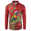 Aussie Rainbow lorikeet Button Sweatshirt Aboriginal Inspired Christmas - Aussie Hoodie