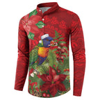 Aussie Rainbow lorikeet Button Sweatshirt Aboriginal Inspired Christmas - Aussie Hoodie