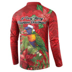 Aussie Rainbow lorikeet Button Sweatshirt Aboriginal Inspired Christmas - Aussie Hoodie