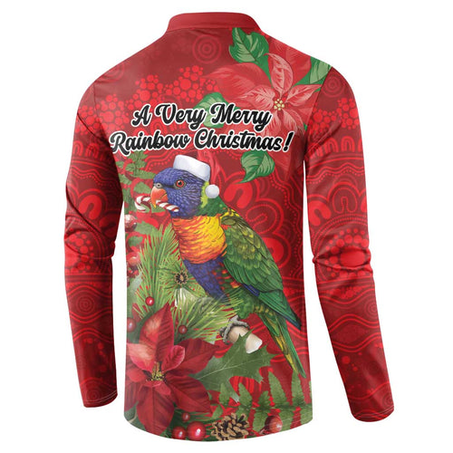 Aussie Rainbow lorikeet Button Sweatshirt Aboriginal Inspired Christmas - Aussie Hoodie
