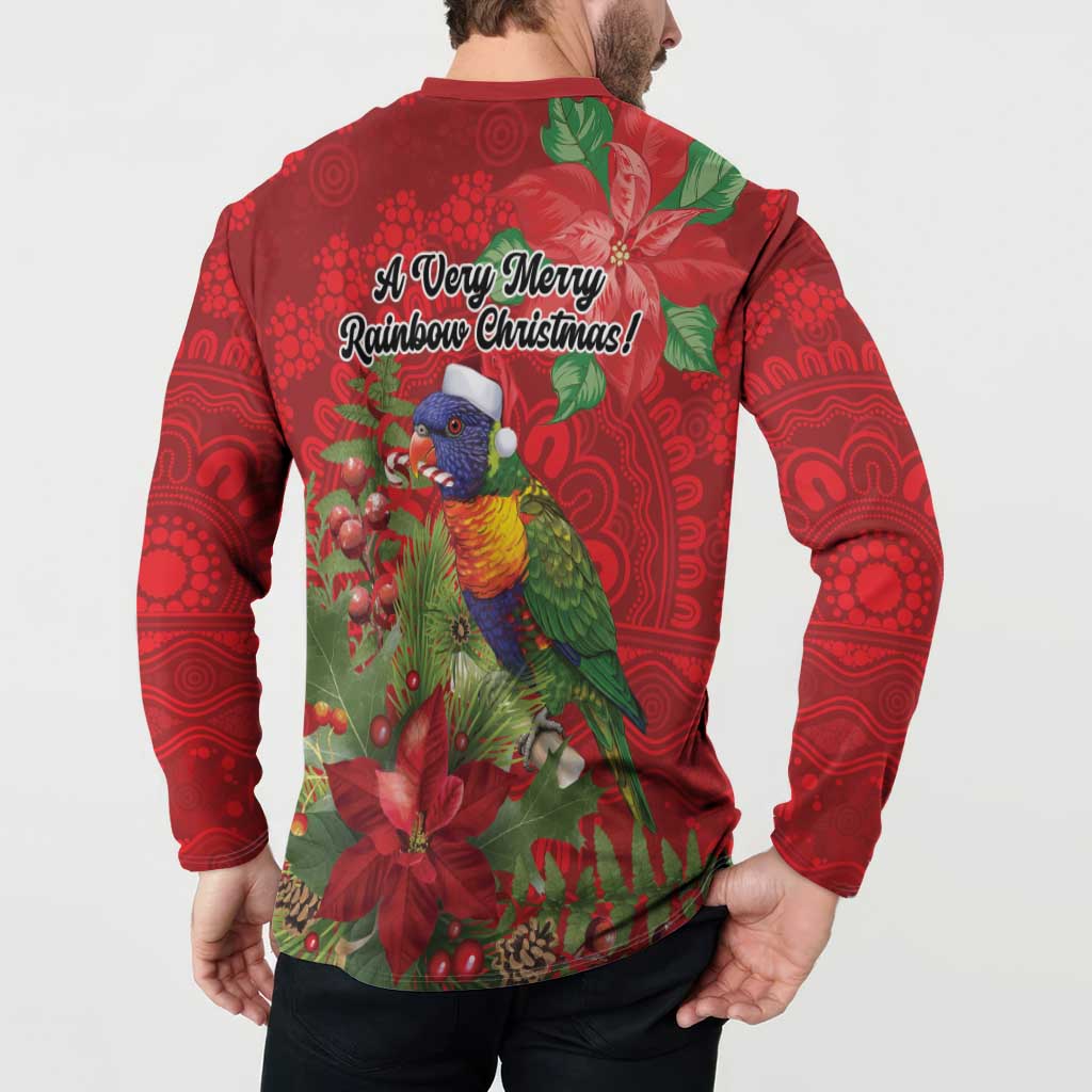 Aussie Rainbow lorikeet Button Sweatshirt Aboriginal Inspired Christmas - Aussie Hoodie