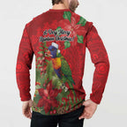 Aussie Rainbow lorikeet Button Sweatshirt Aboriginal Inspired Christmas - Aussie Hoodie
