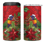 Aussie Rainbow lorikeet 4 in 1 Can Cooler Tumbler Aboriginal Inspired Christmas - Aussie Hoodie
