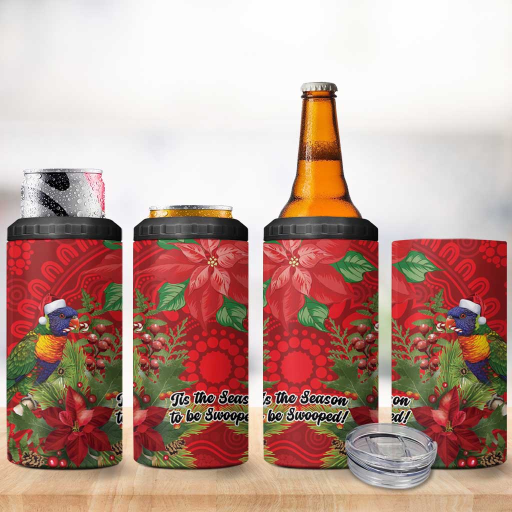 Aussie Rainbow lorikeet 4 in 1 Can Cooler Tumbler Aboriginal Inspired Christmas - Aussie Hoodie