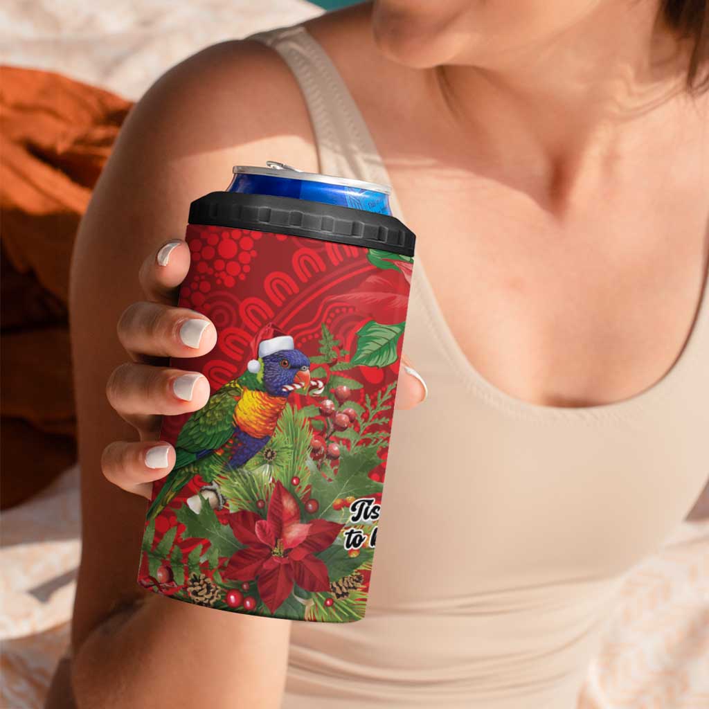 Aussie Rainbow lorikeet 4 in 1 Can Cooler Tumbler Aboriginal Inspired Christmas - Aussie Hoodie