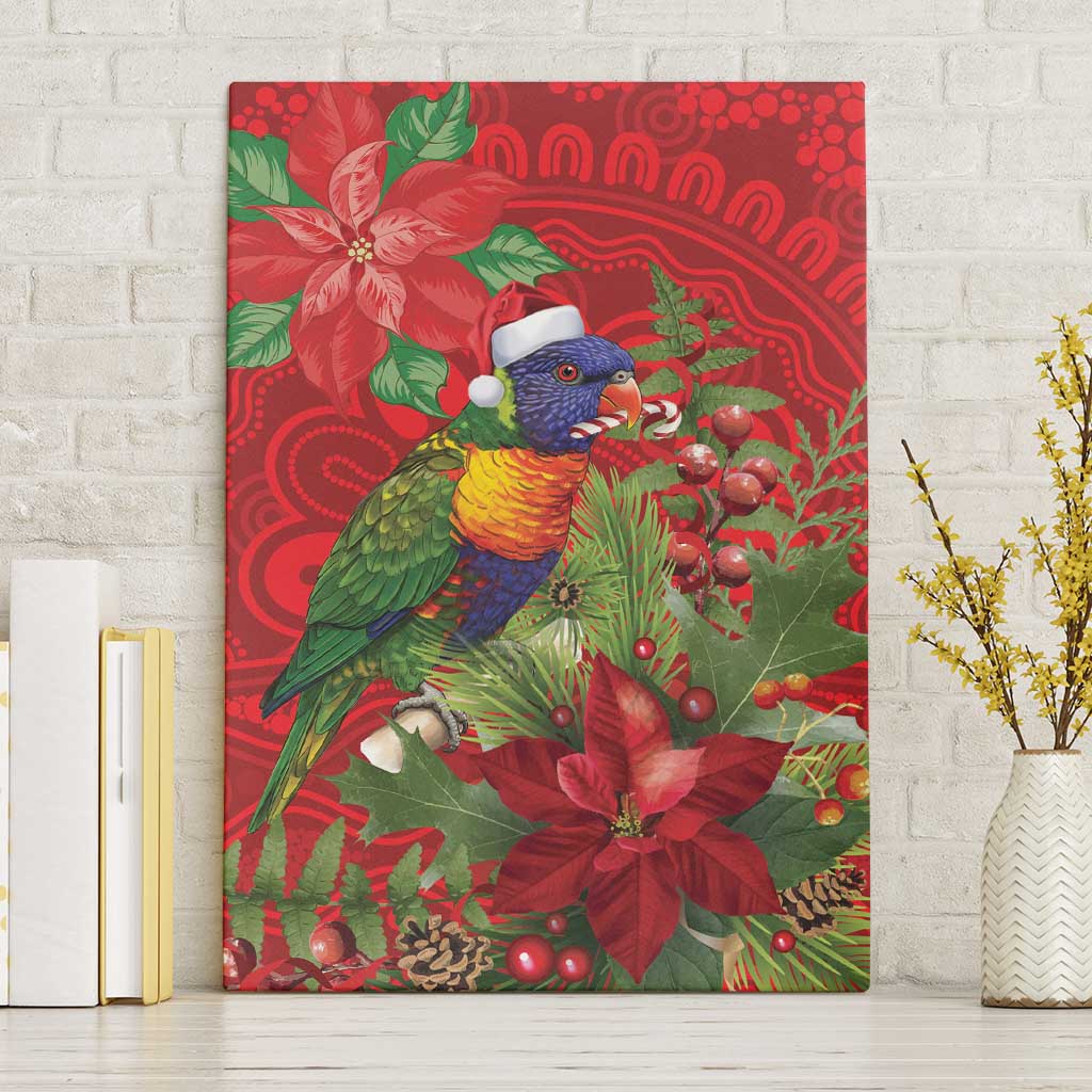 Aussie Rainbow lorikeet Canvas Wall Art Aboriginal Inspired Christmas - Aussie Hoodie