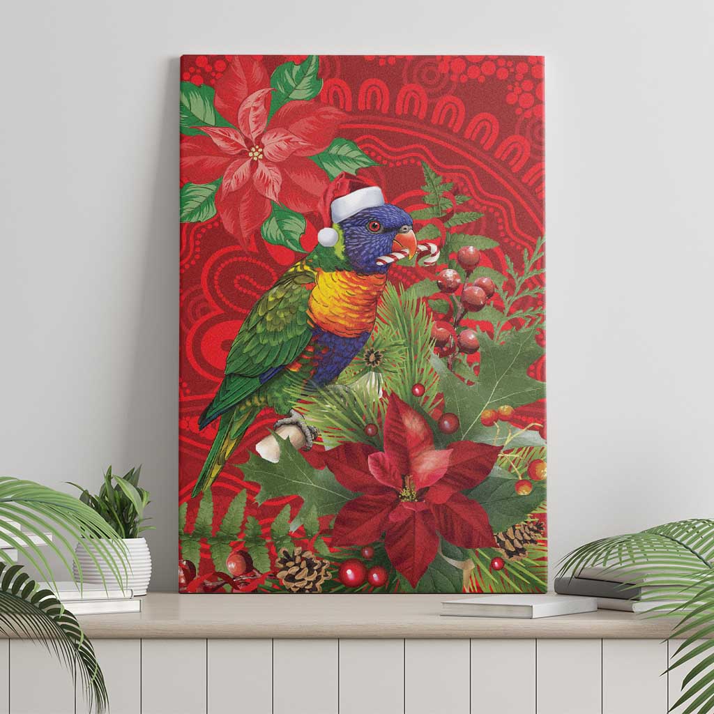 Aussie Rainbow lorikeet Canvas Wall Art Aboriginal Inspired Christmas - Aussie Hoodie