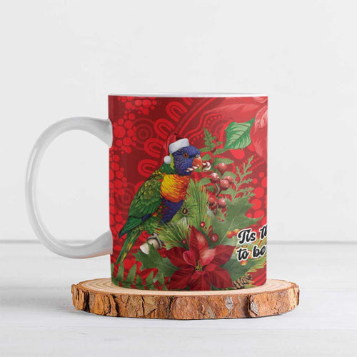 Aussie Rainbow lorikeet Ceramic Mug Aboriginal Inspired Christmas - Aussie Hoodie