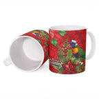 Aussie Rainbow lorikeet Ceramic Mug Aboriginal Inspired Christmas - Aussie Hoodie