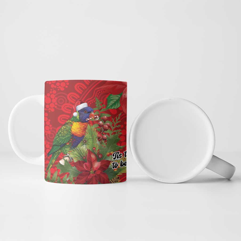 Aussie Rainbow lorikeet Ceramic Mug Aboriginal Inspired Christmas - Aussie Hoodie