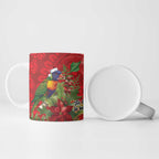 Aussie Rainbow lorikeet Ceramic Mug Aboriginal Inspired Christmas - Aussie Hoodie