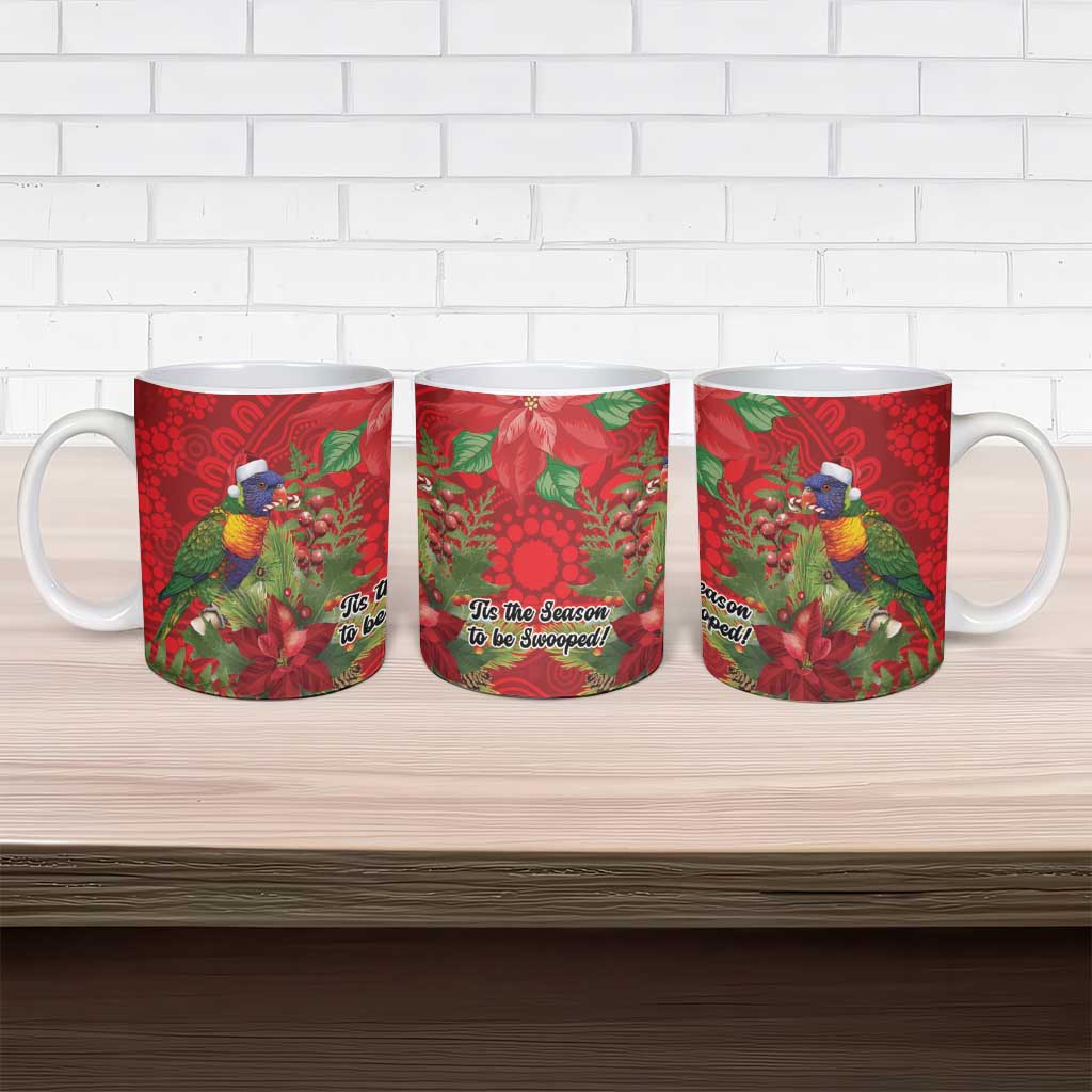 Aussie Rainbow lorikeet Ceramic Mug Aboriginal Inspired Christmas - Aussie Hoodie