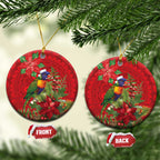Aussie Rainbow lorikeet Ceramic Ornament Aboriginal Inspired Christmas - Aussie Hoodie