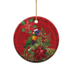 Aussie Rainbow lorikeet Ceramic Ornament Aboriginal Inspired Christmas - Aussie Hoodie