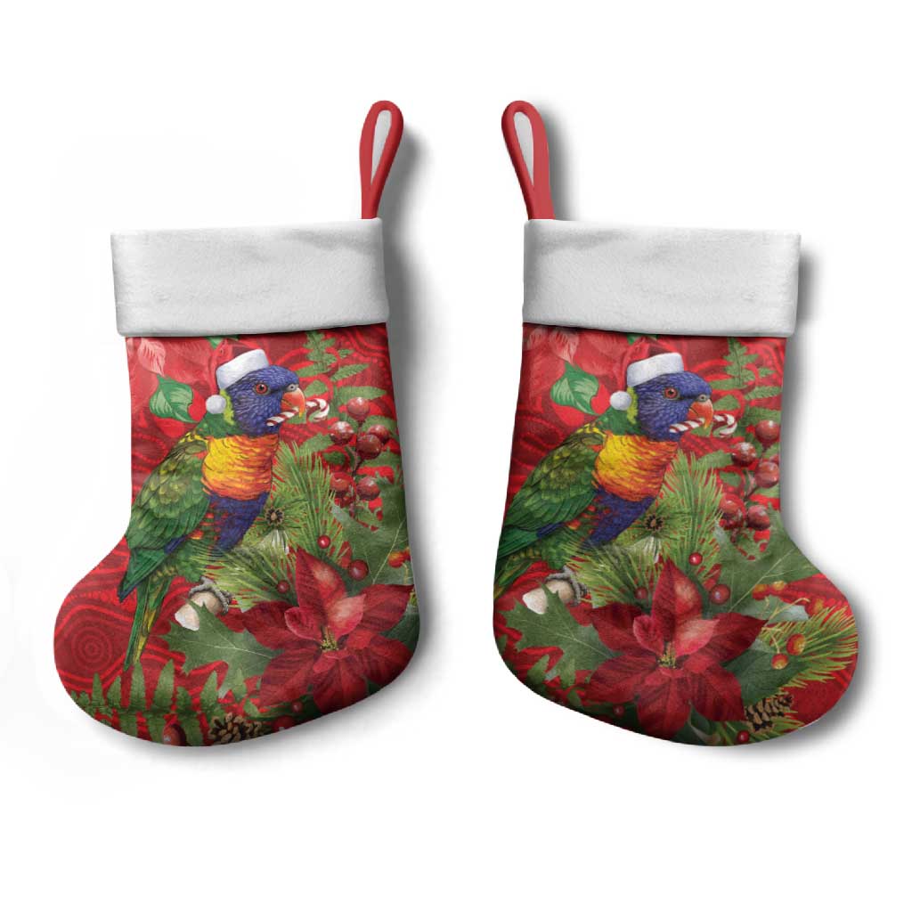 Aussie Rainbow lorikeet Christmas Stocking Aboriginal Inspired Christmas - Aussie Hoodie