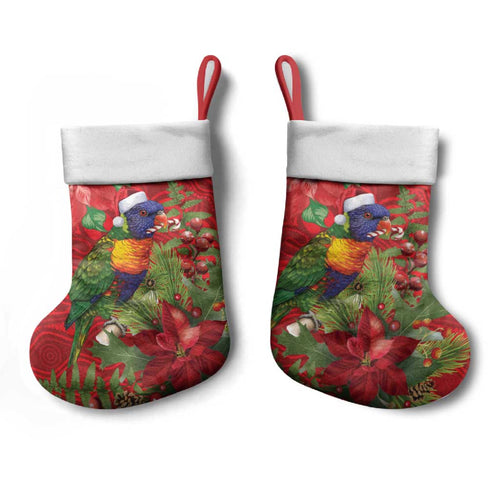 Aussie Rainbow lorikeet Christmas Stocking Aboriginal Inspired Christmas - Aussie Hoodie