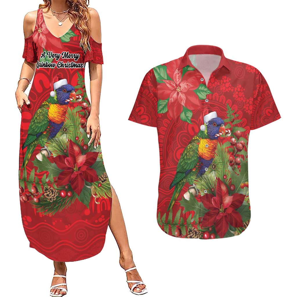 Aussie Rainbow lorikeet Couples Matching Summer Maxi Dress and Hawaiian Shirt Aboriginal Inspired Christmas - Aussie Hoodie