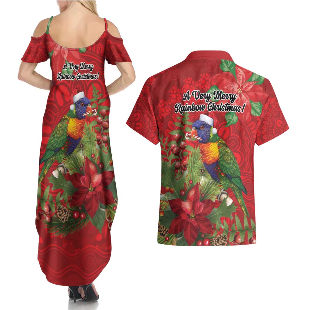 Aussie Rainbow lorikeet Couples Matching Summer Maxi Dress and Hawaiian Shirt Aboriginal Inspired Christmas - Aussie Hoodie
