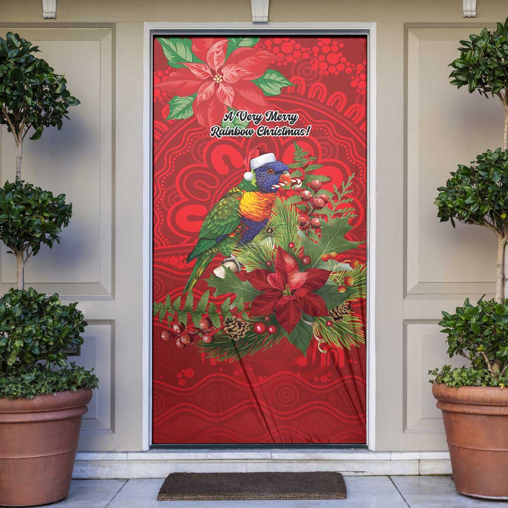 Aussie Rainbow lorikeet Door Cover Aboriginal Inspired Christmas - Aussie Hoodie
