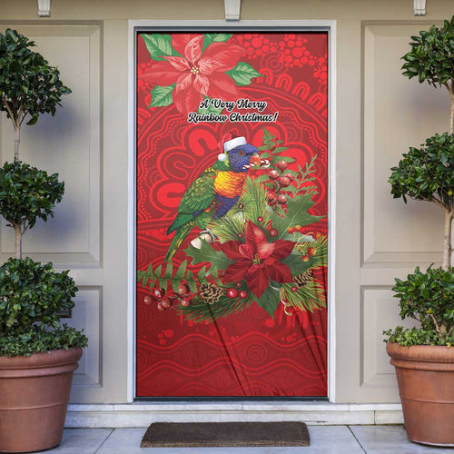 Aussie Rainbow lorikeet Door Cover Aboriginal Inspired Christmas - Aussie Hoodie