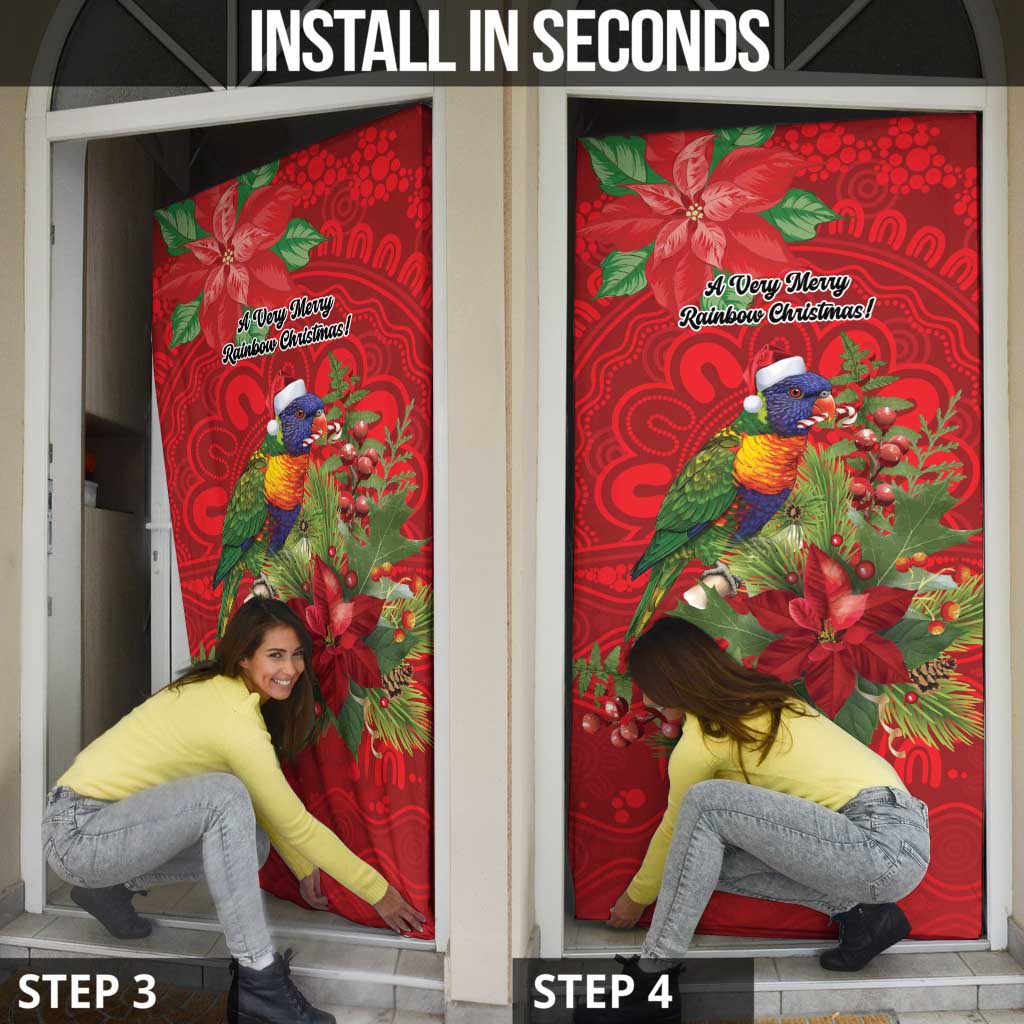 Aussie Rainbow lorikeet Door Cover Aboriginal Inspired Christmas - Aussie Hoodie