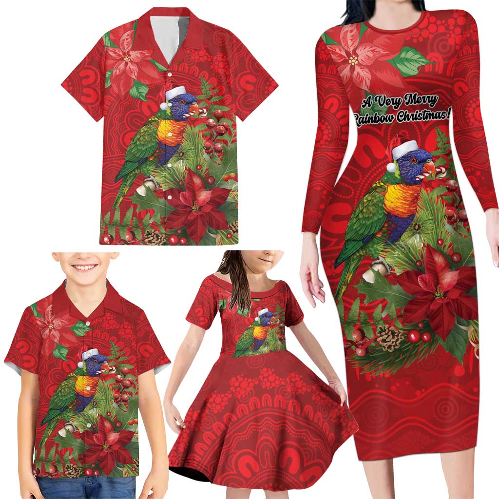 Aussie Rainbow lorikeet Family Matching Long Sleeve Bodycon Dress and Hawaiian Shirt Aboriginal Inspired Christmas - Aussie Hoodie