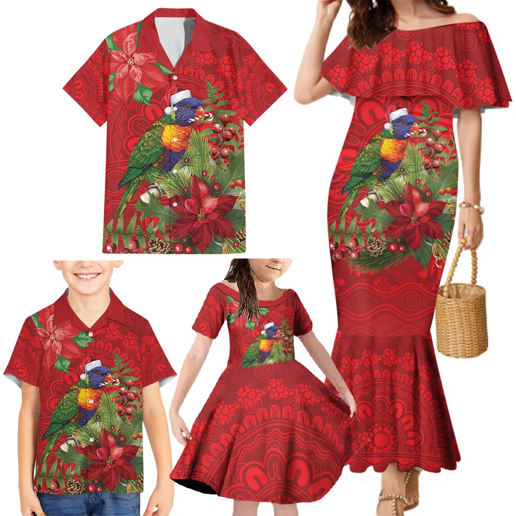 Aussie Rainbow lorikeet Family Matching Mermaid Dress and Hawaiian Shirt Aboriginal Inspired Christmas - Aussie Hoodie