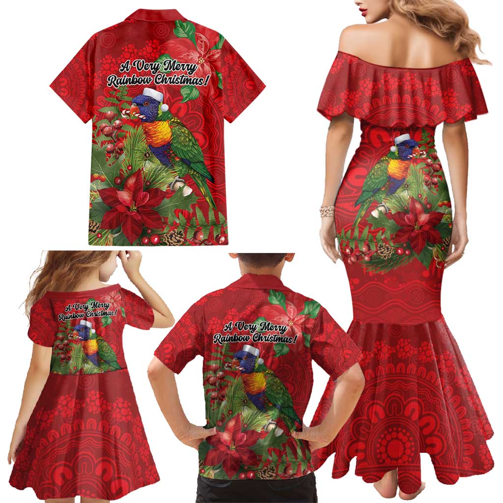 Aussie Rainbow lorikeet Family Matching Mermaid Dress and Hawaiian Shirt Aboriginal Inspired Christmas - Aussie Hoodie
