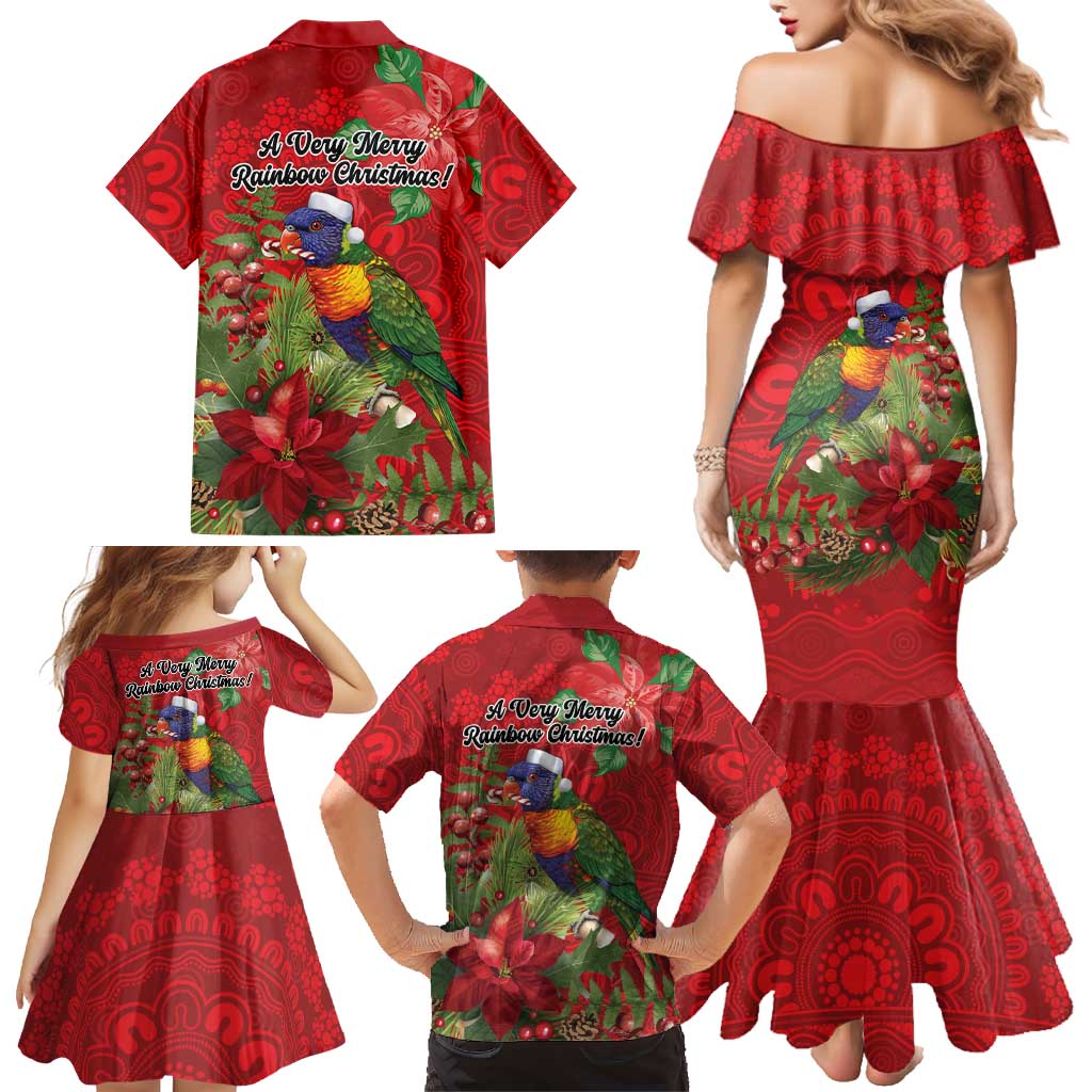 Aussie Rainbow lorikeet Family Matching Mermaid Dress and Hawaiian Shirt Aboriginal Inspired Christmas - Aussie Hoodie