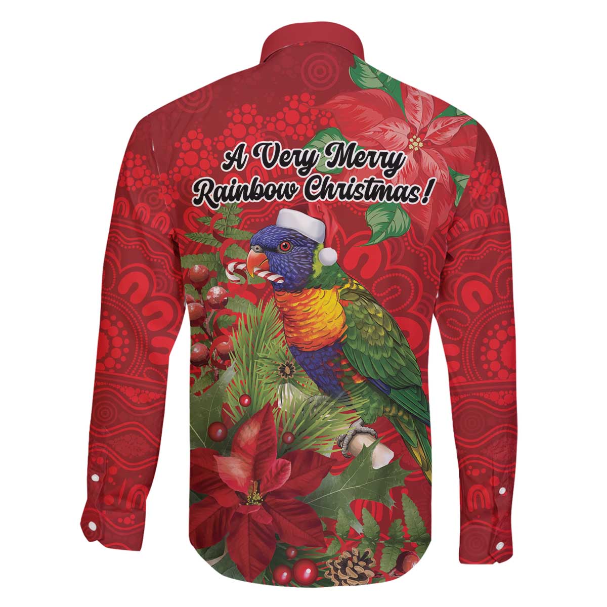 Aussie Rainbow lorikeet Family Matching Off The Shoulder Long Sleeve Dress and Hawaiian Shirt Aboriginal Inspired Christmas - Aussie Hoodie