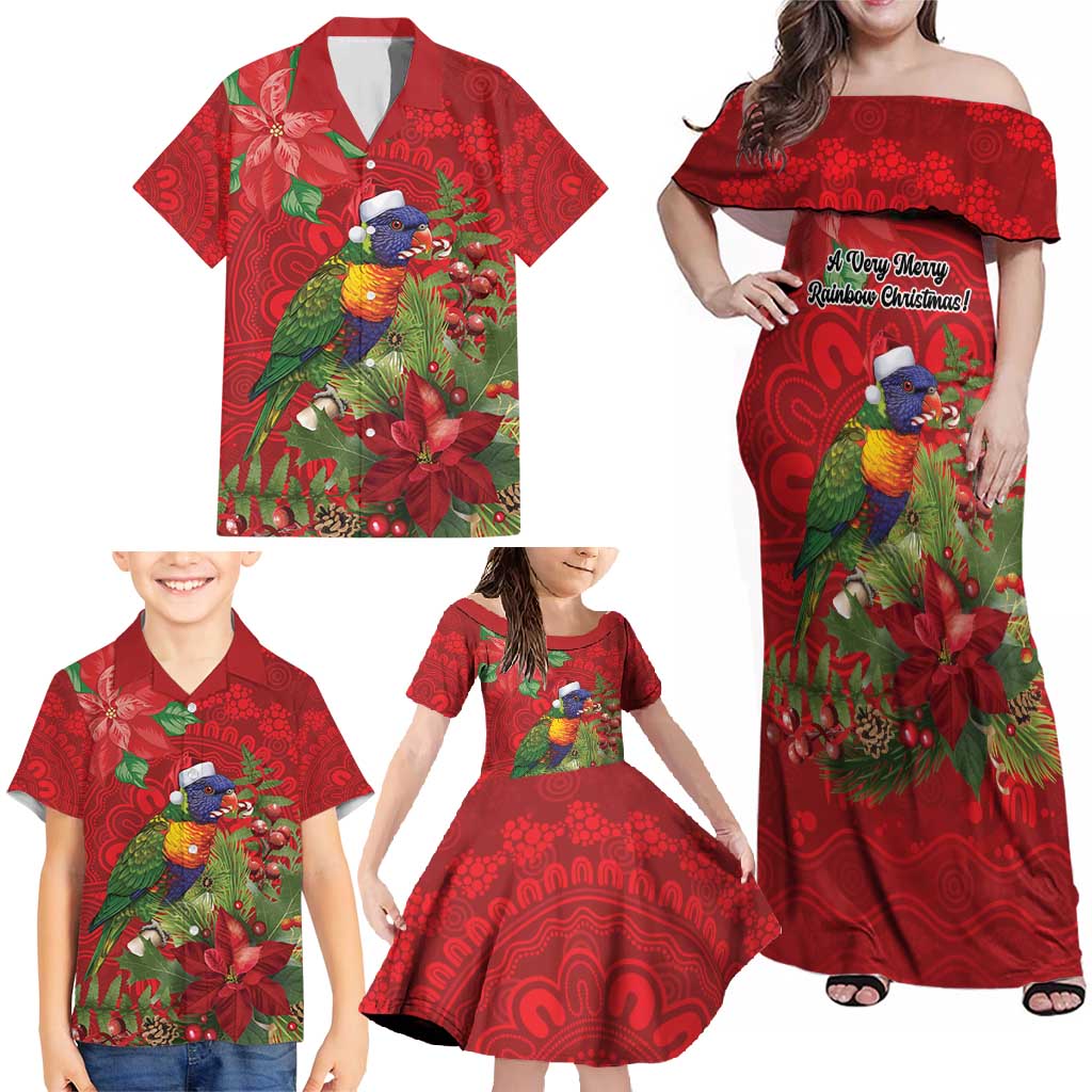 Aussie Rainbow lorikeet Family Matching Off Shoulder Maxi Dress and Hawaiian Shirt Aboriginal Inspired Christmas - Aussie Hoodie