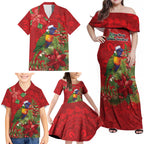 Aussie Rainbow lorikeet Family Matching Off Shoulder Maxi Dress and Hawaiian Shirt Aboriginal Inspired Christmas - Aussie Hoodie