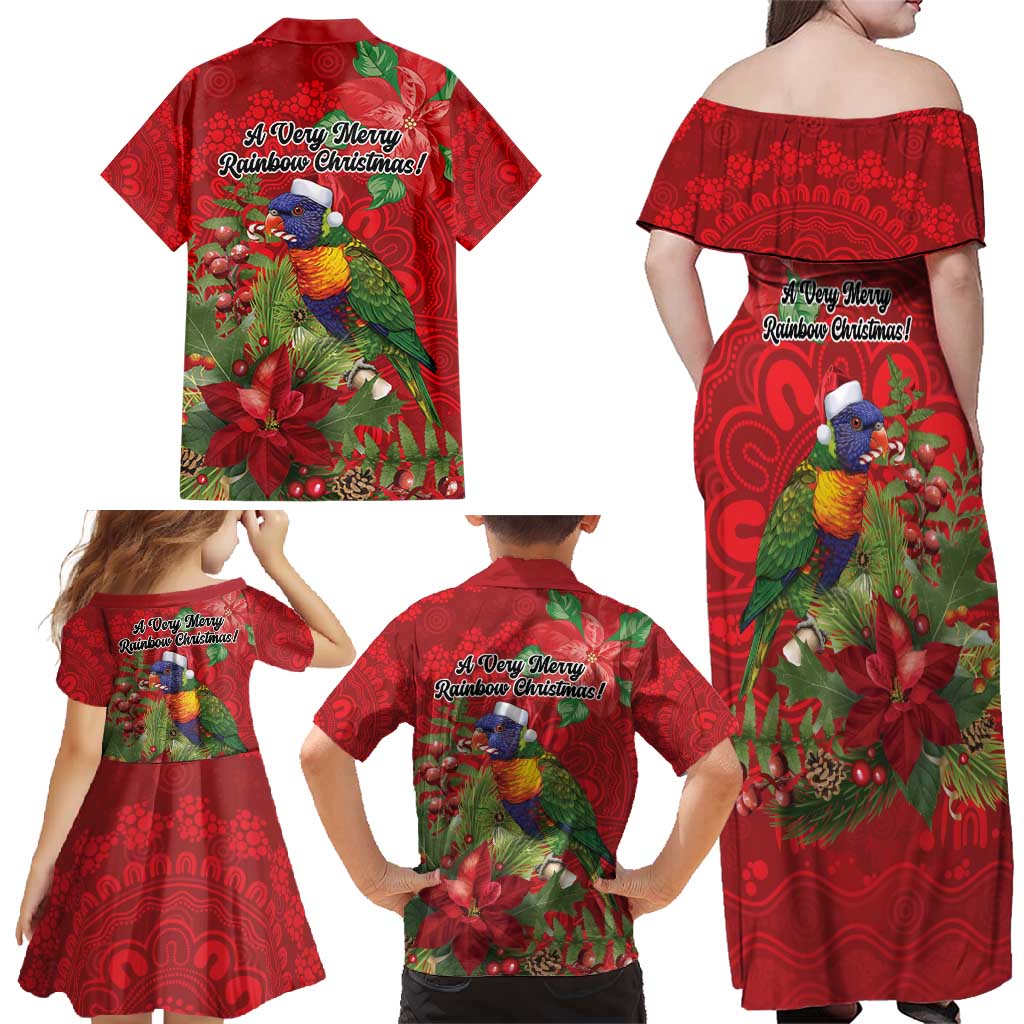 Aussie Rainbow lorikeet Family Matching Off Shoulder Maxi Dress and Hawaiian Shirt Aboriginal Inspired Christmas - Aussie Hoodie