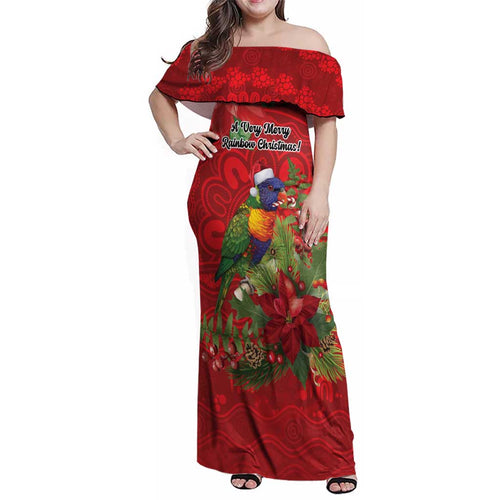 Aussie Rainbow lorikeet Family Matching Off Shoulder Maxi Dress and Hawaiian Shirt Aboriginal Inspired Christmas - Aussie Hoodie