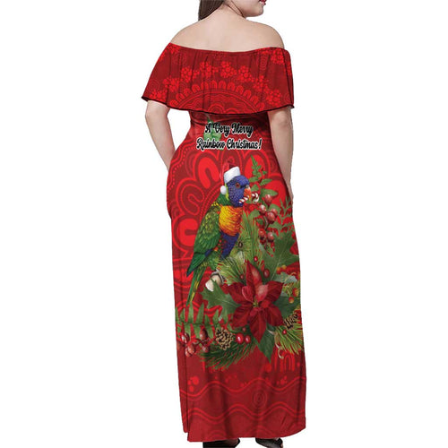 Aussie Rainbow lorikeet Family Matching Off Shoulder Maxi Dress and Hawaiian Shirt Aboriginal Inspired Christmas - Aussie Hoodie