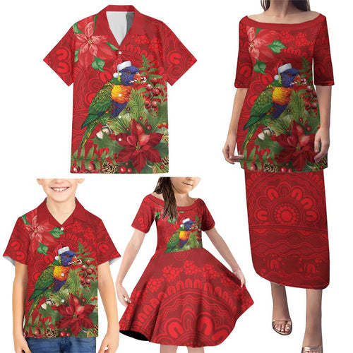 Aussie Rainbow lorikeet Family Matching Puletasi and Hawaiian Shirt Aboriginal Inspired Christmas - Aussie Hoodie