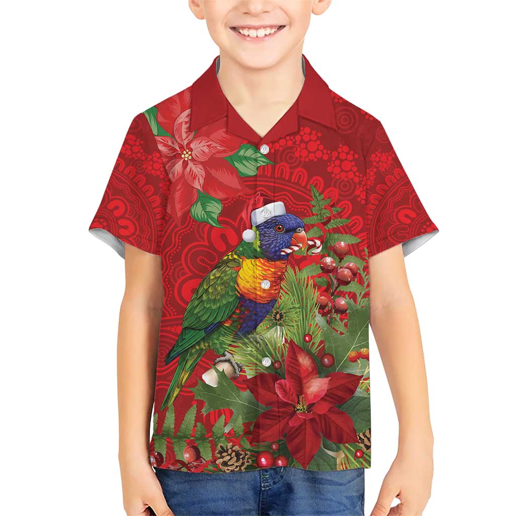 Aussie Rainbow lorikeet Family Matching Short Sleeve Bodycon Dress and Hawaiian Shirt Aboriginal Inspired Christmas - Aussie Hoodie
