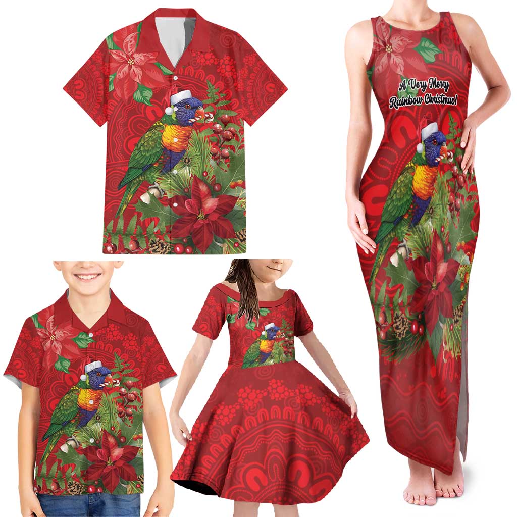 Aussie Rainbow lorikeet Family Matching Tank Maxi Dress and Hawaiian Shirt Aboriginal Inspired Christmas - Aussie Hoodie