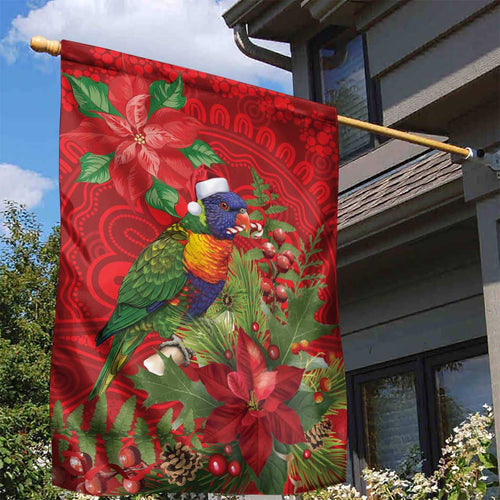 Aussie Rainbow lorikeet Garden Flag Aboriginal Inspired Christmas - Aussie Hoodie