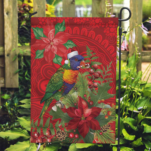 Aussie Rainbow lorikeet Garden Flag Aboriginal Inspired Christmas - Aussie Hoodie